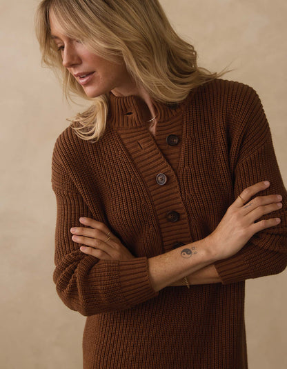 Lynn Sweater Dress  in Hickory