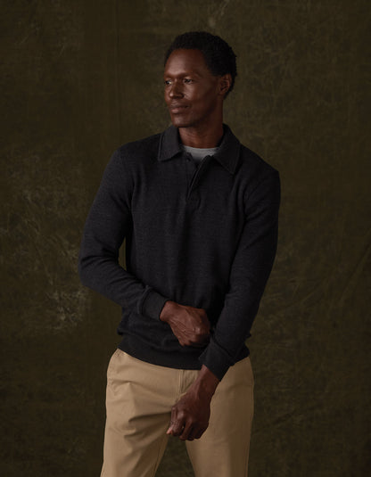 Fleece Puremeso Polo Popover in Phantom