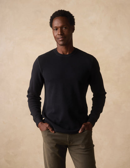 Vintage Thermal Crew in Black