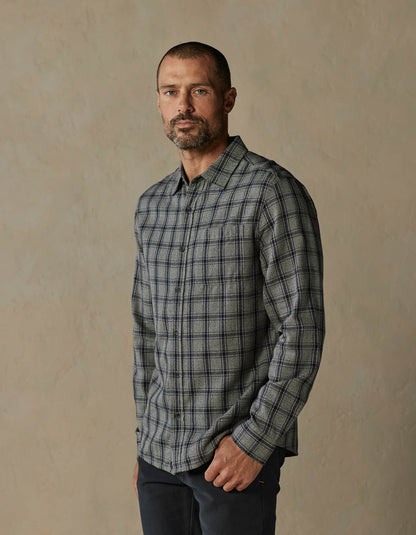 Nikko Button Up Shirt in Ink Plaid