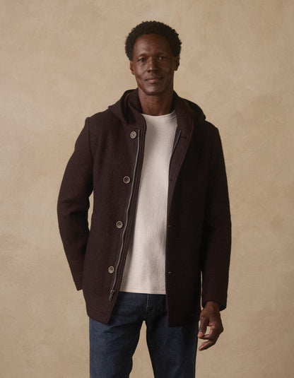 Balboa City Peacoat in Midnight Brown