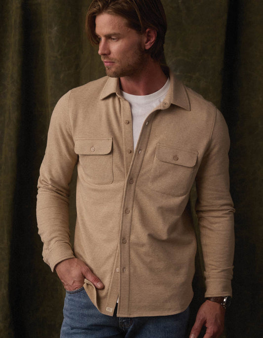 Textured Knit Shirt in Oat