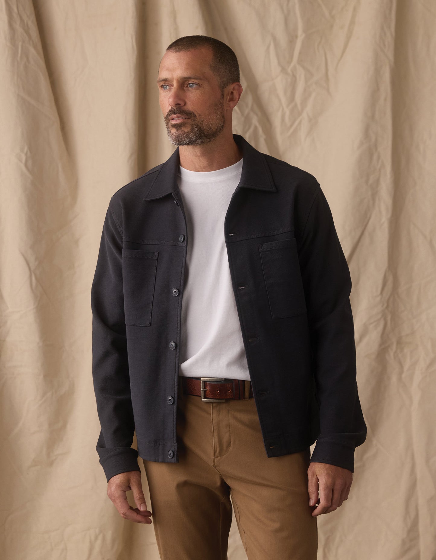 Comfort Terry All Day Jacket in Navy
