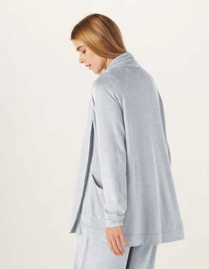 Malakos Knit Cardigan in Blue Fog