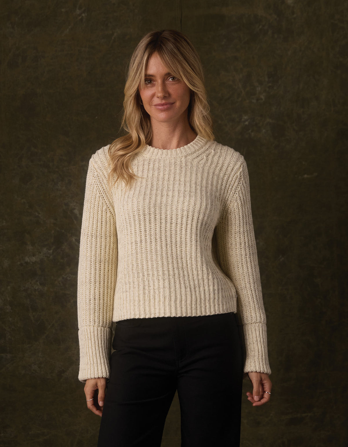 Willow Marled Crewneck Sweater  in Cream Marl