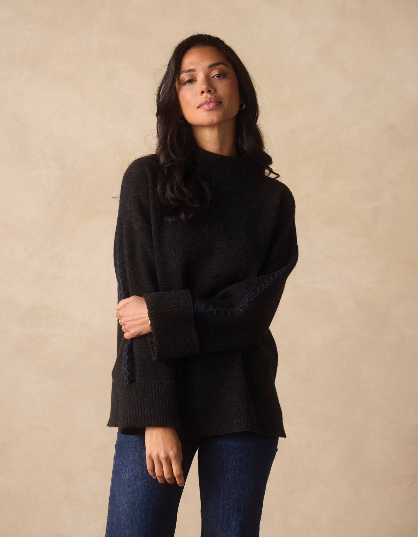Craft Stitch Sweater in Black