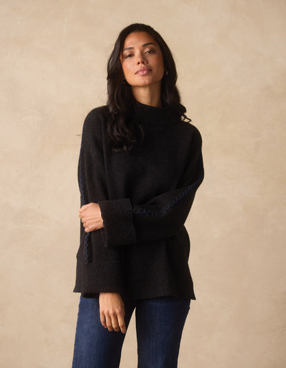 Craft Stitch Sweater in Black