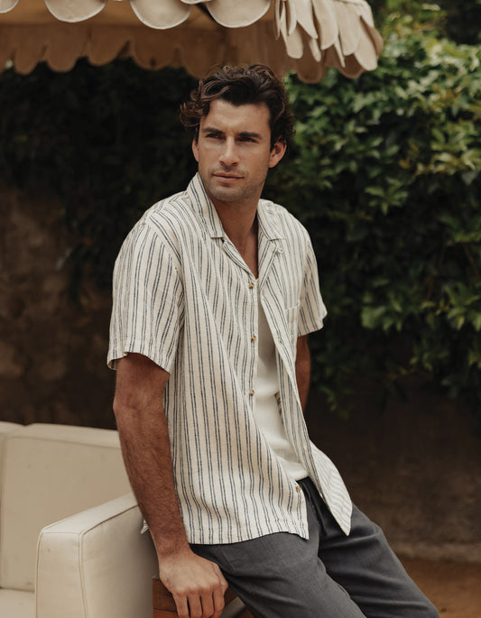 Freshwater Resort Shirt in Vintage Blue Stripe