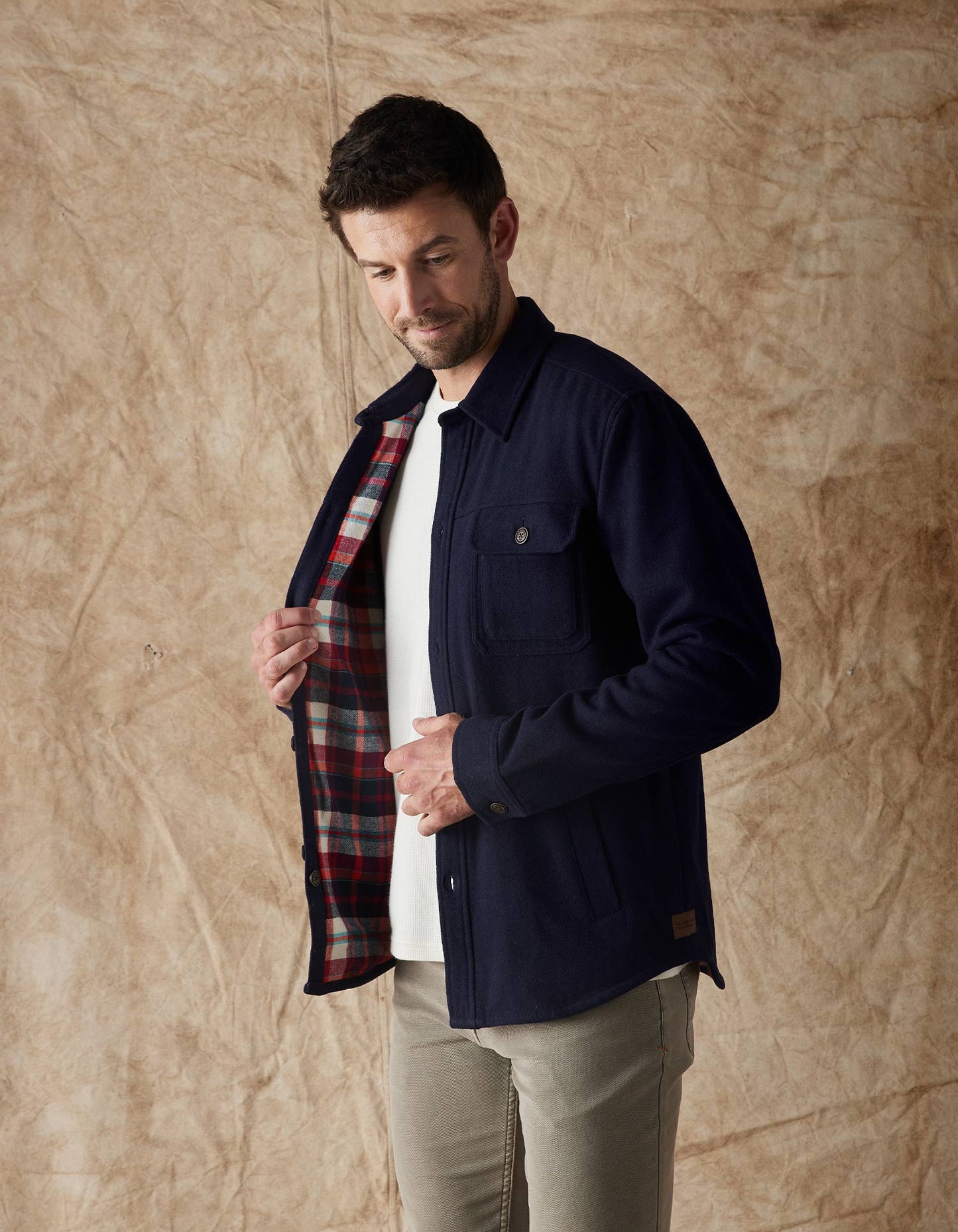 Brightside Flannel Lined Workwear Jacket in Navy