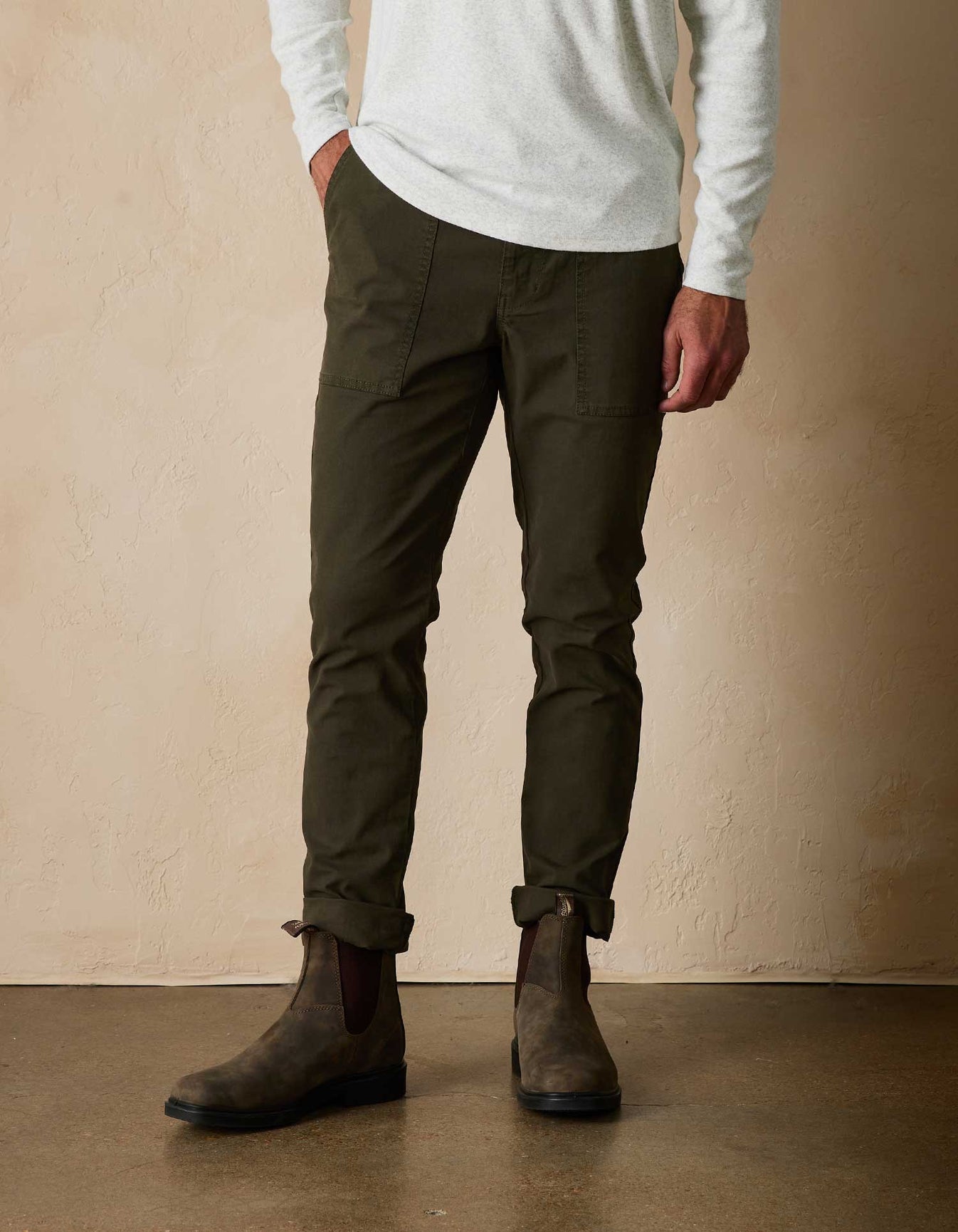 James Canvas Pant Dusty Olive Image 1