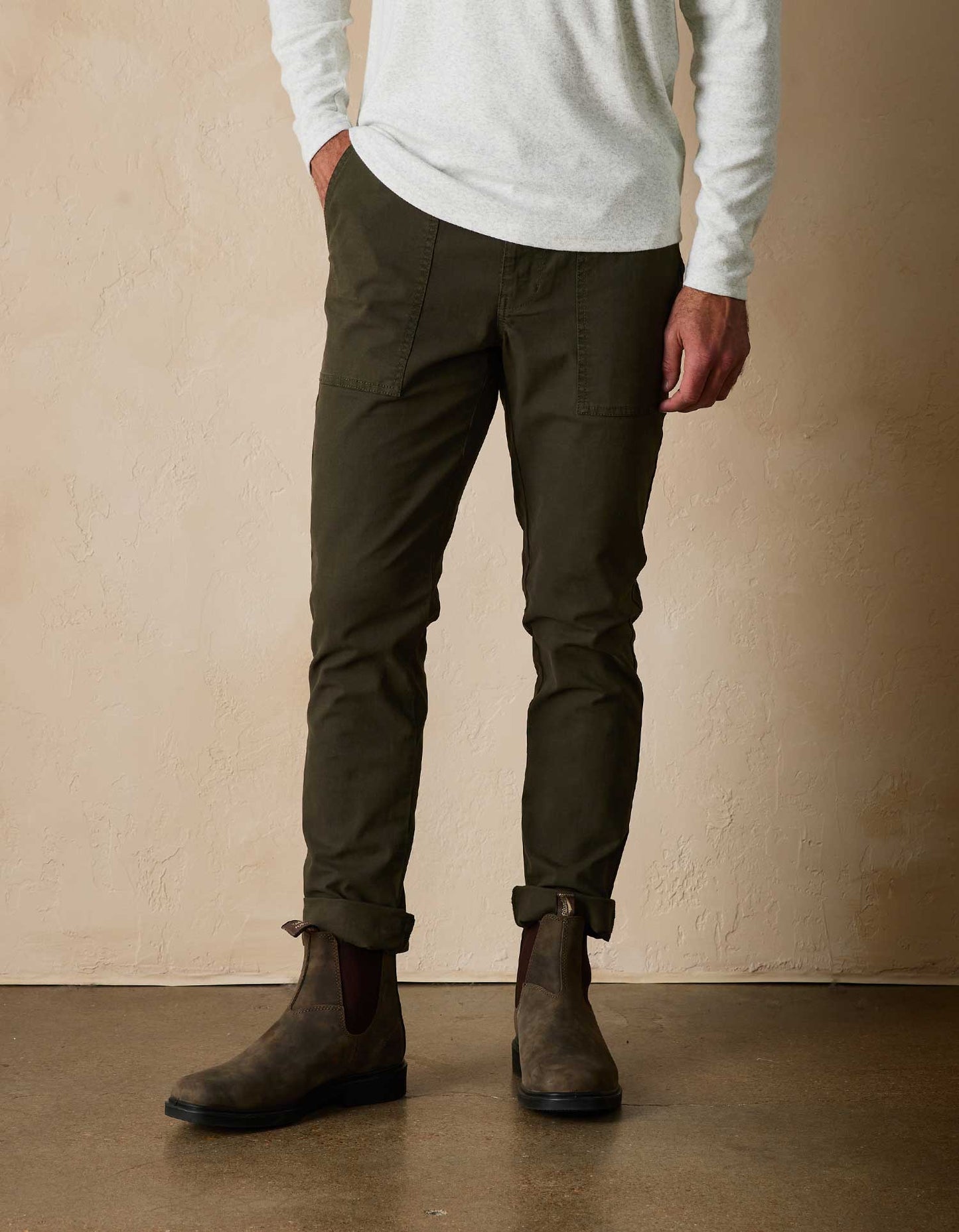 James Canvas Pant in Dusty Olive