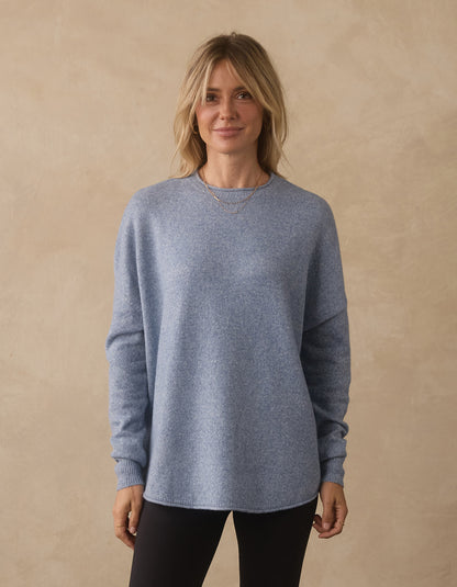 Marianna Crewneck Sweater in Vintage Blue
