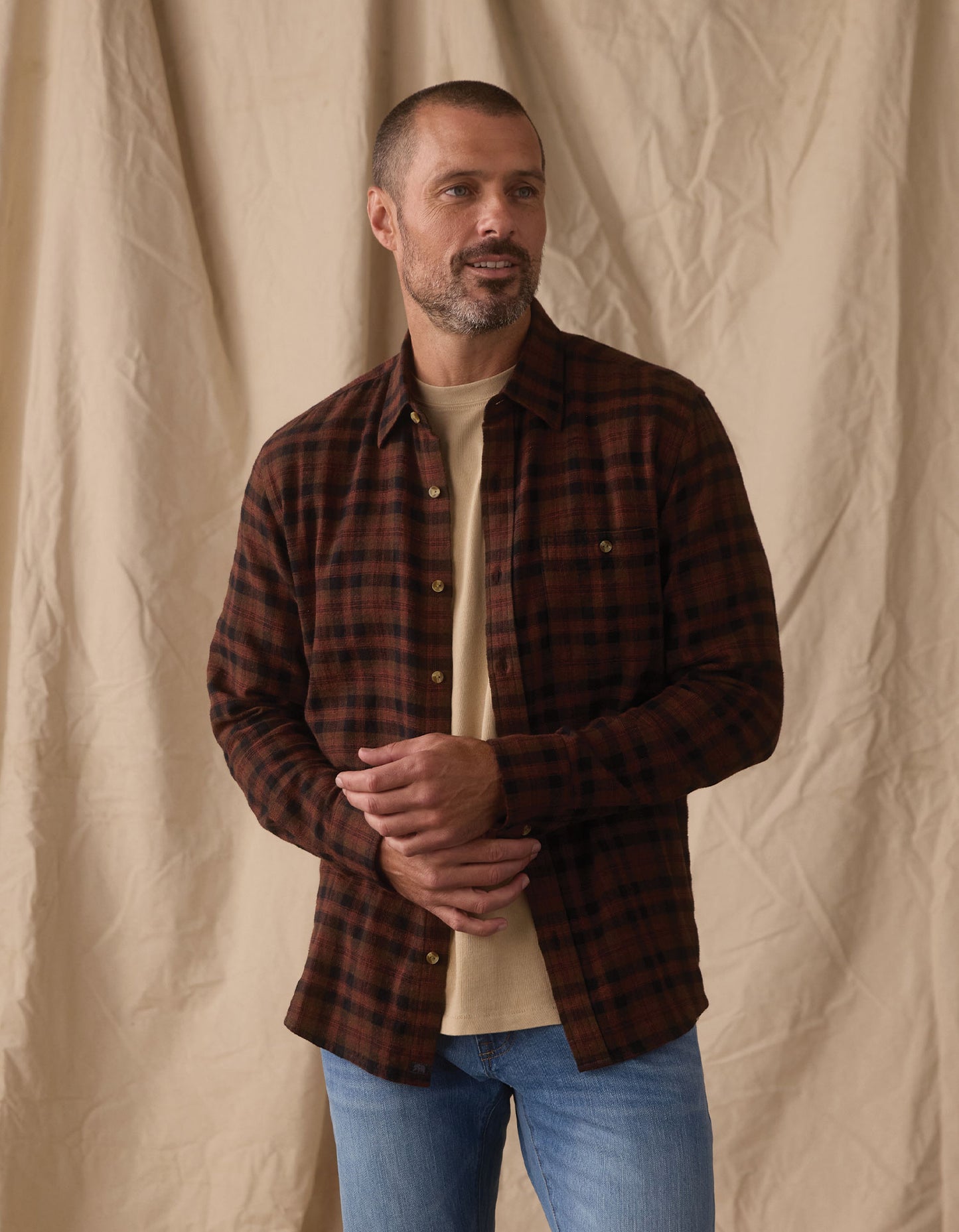 Hudson Double Brushed Flannel in Cocoa Plaid