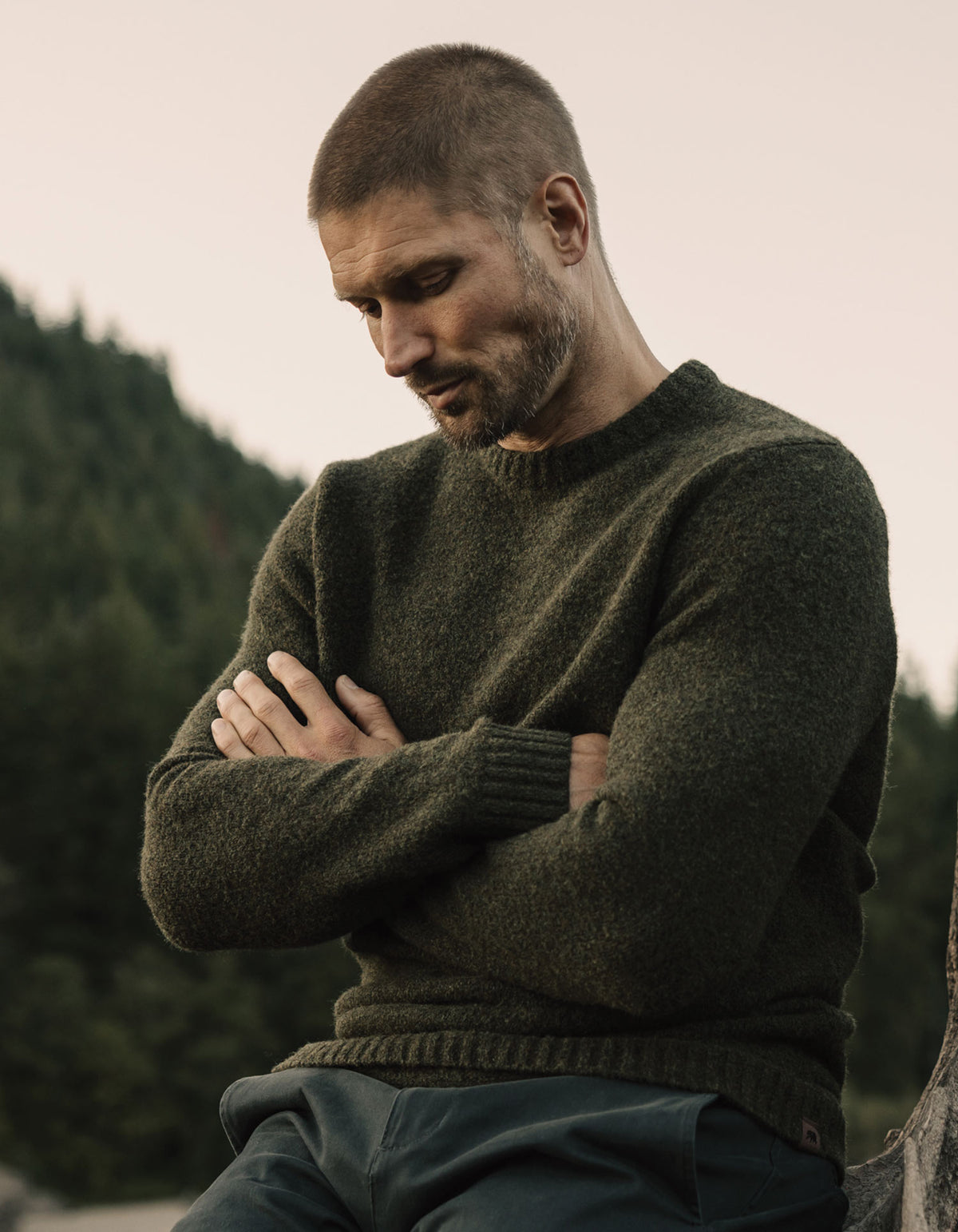 Homebound Crewneck Sweater in Olive