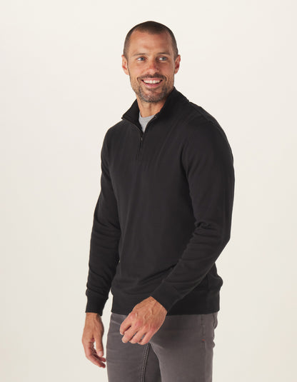 Puremeso Weekend Quarter Zip in Black