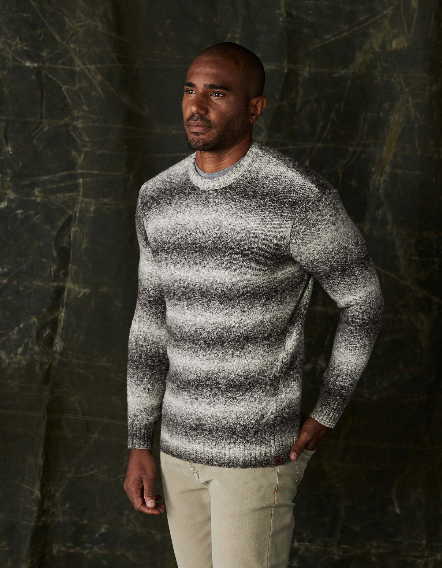 Ombre Crewneck Sweater in Ash