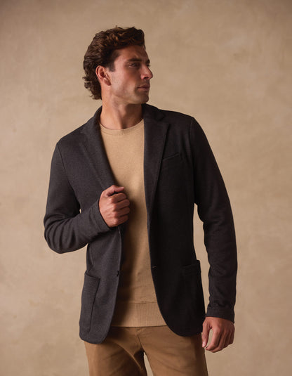 Stretch Knit Blazer in Charcoal
