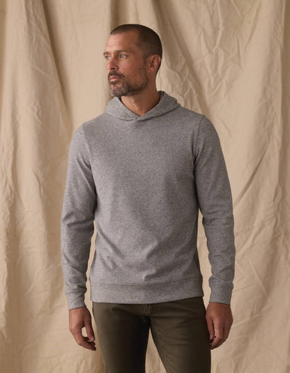 Brushed Textured Knit Hoodie in Graphite