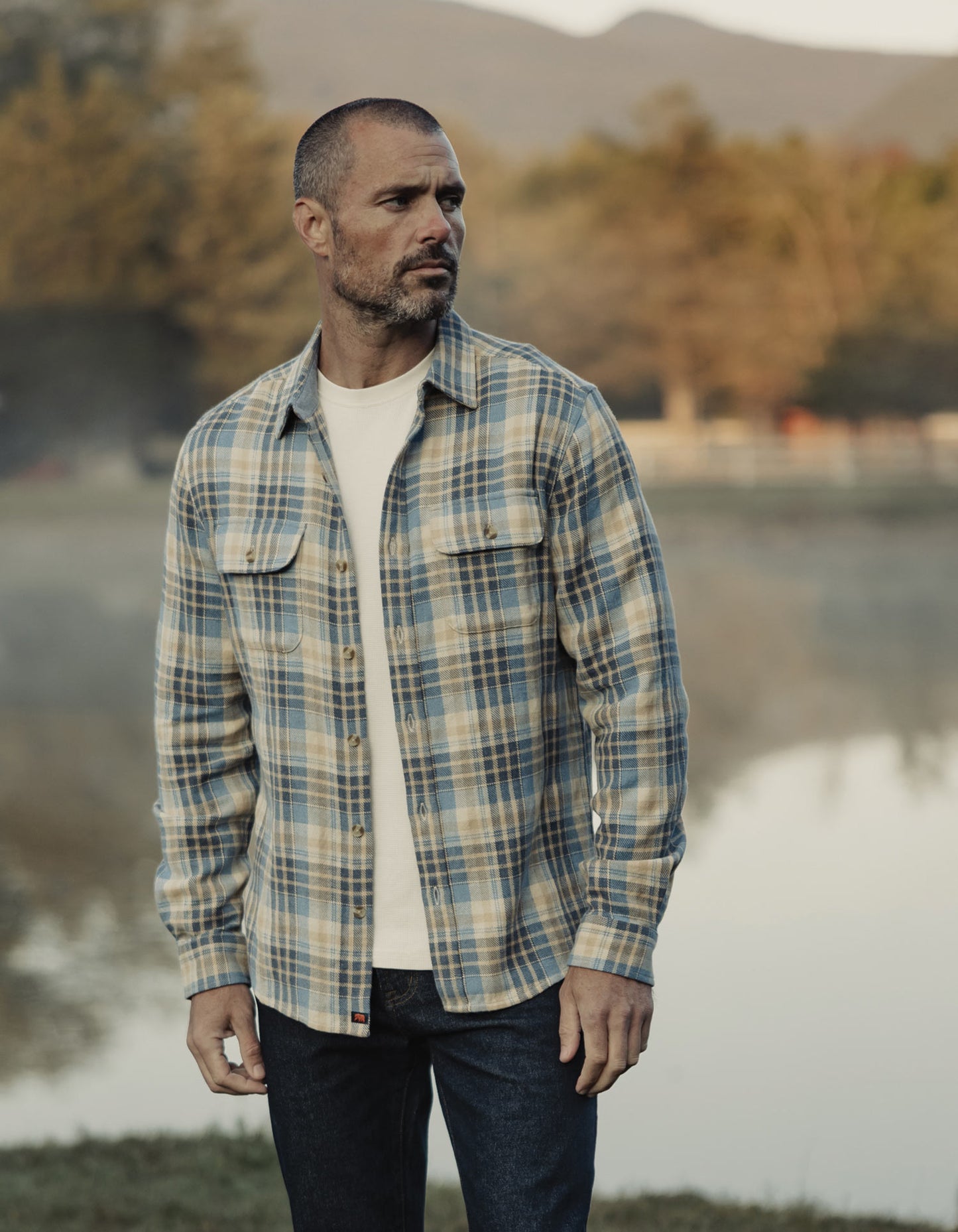 Mountain Overshirt in Vintage Blue Plaid