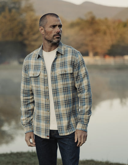 Mountain Overshirt in Vintage Blue Plaid