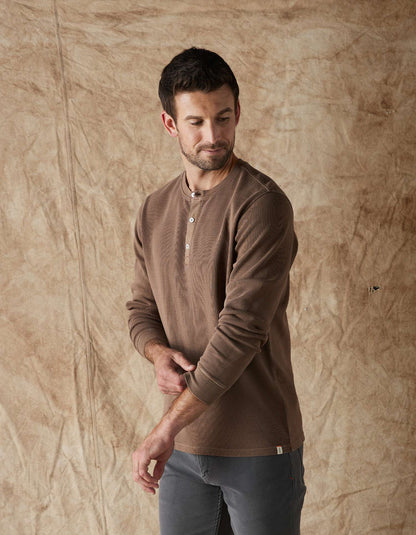 Vintage Thermal Henley in Cedar