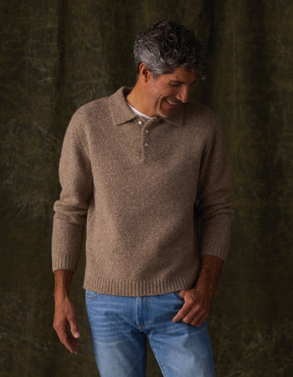 Homebound Polo Sweater in Toasted Chestnut