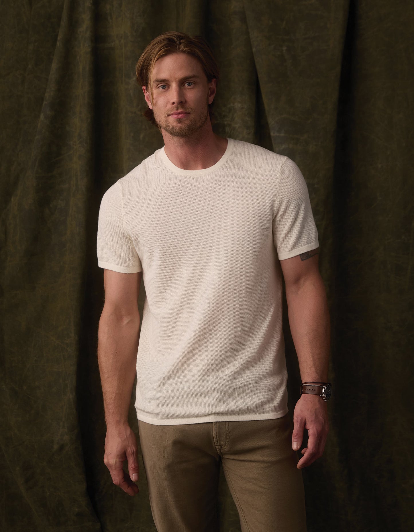 Driftknit Sweater Tee in Cream