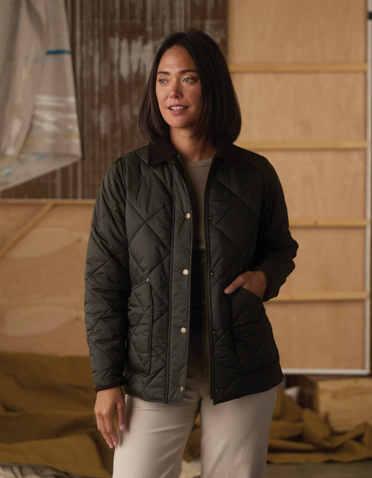 Quilted Liner Jacket in Alpine/Chestnut