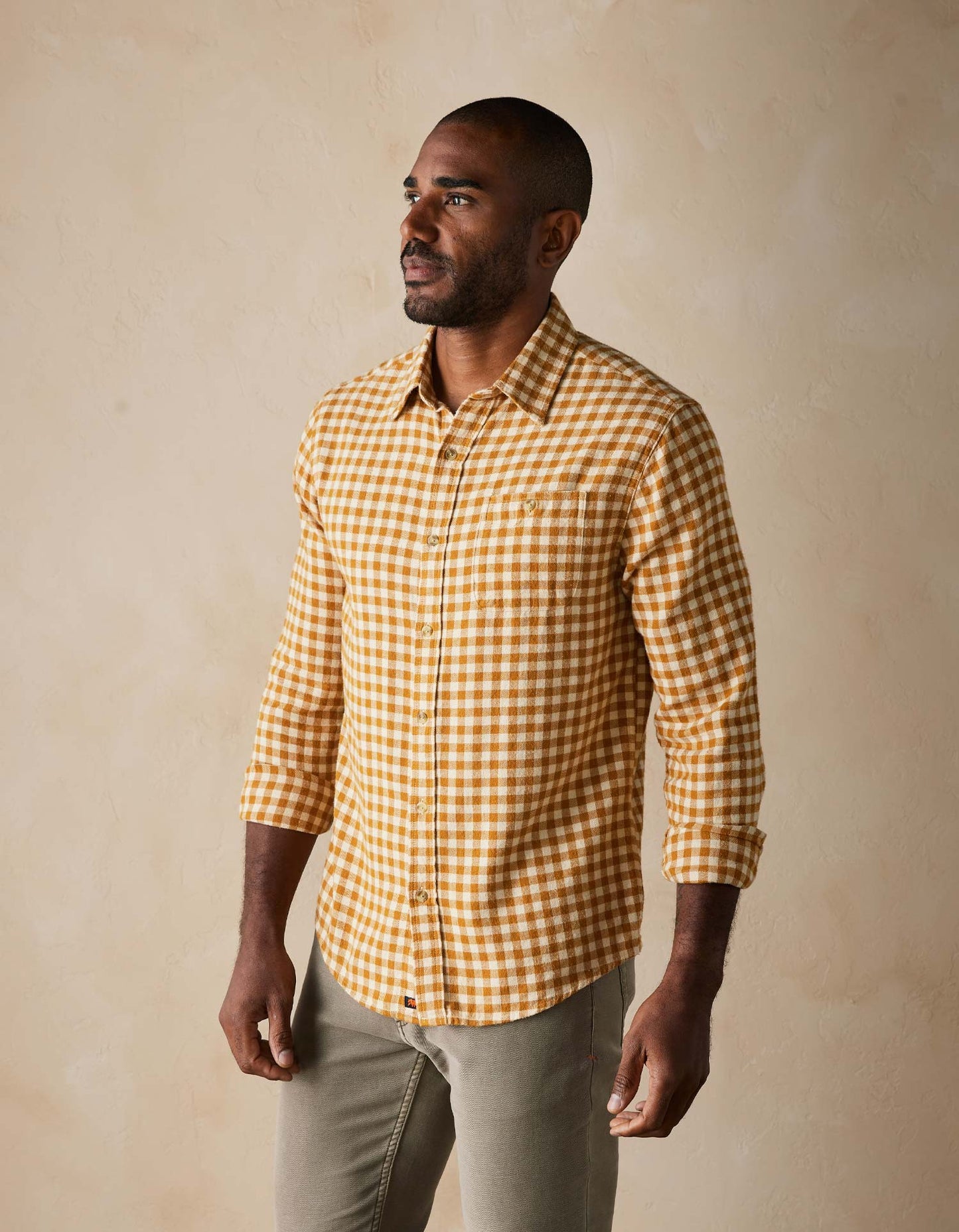 Hudson Double Brushed Flannel in Honey Plaid