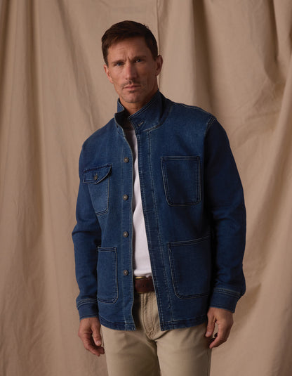 Comfort Terry Jean Chore Coat in Dark Wash