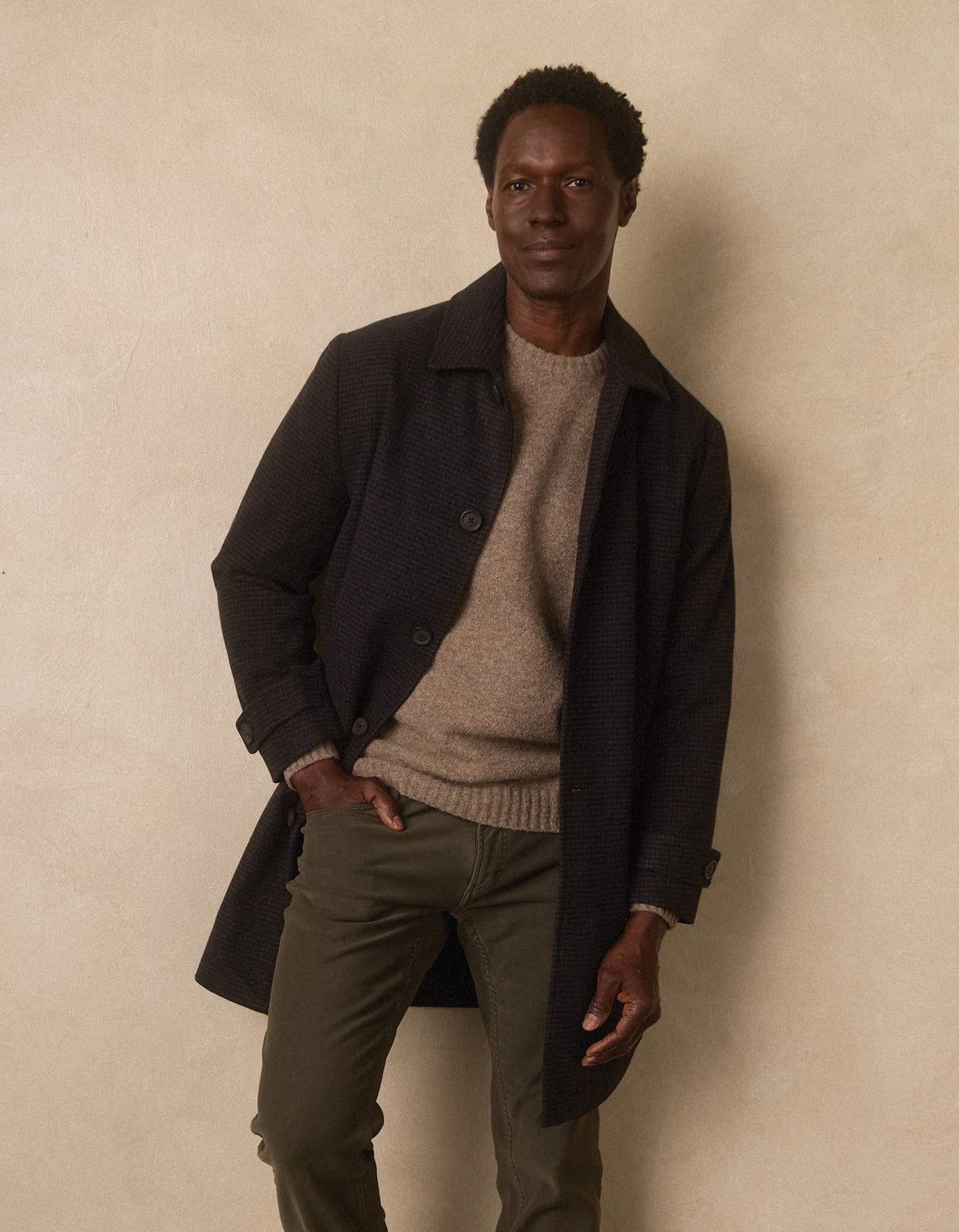 Henry Topcoat in Brown Houndstooth