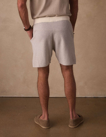 Robles Birdseye Knit Short in Cream/Grey