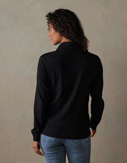 Puremeso Weekend Companion Quarter Zip in Black