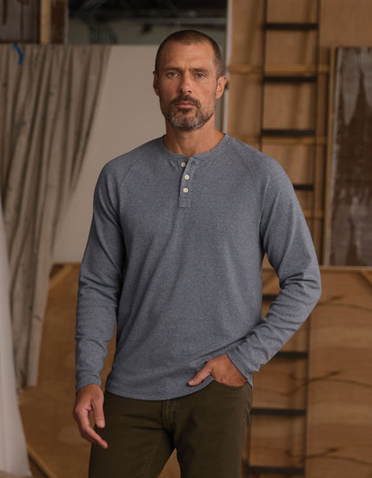 Puremeso Everyday Henley in Bluestone