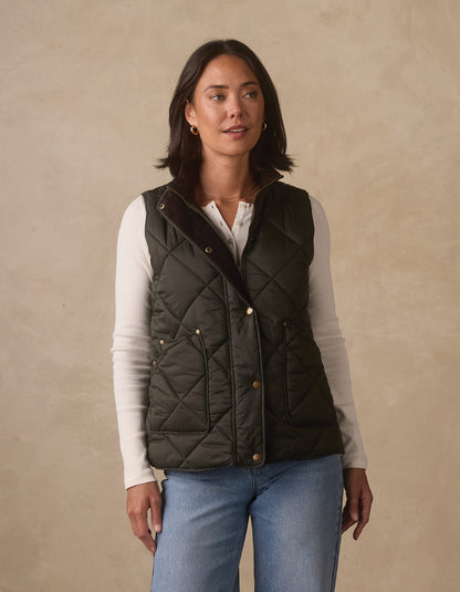 Quilted Liner Vest in Alpine/Chestnut