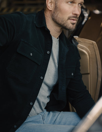 Micro Comfort Cord Overshirt in Dark Teal