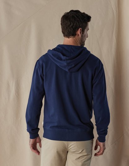 Cole Terry Full-Zip Hoodie in Summer Navy