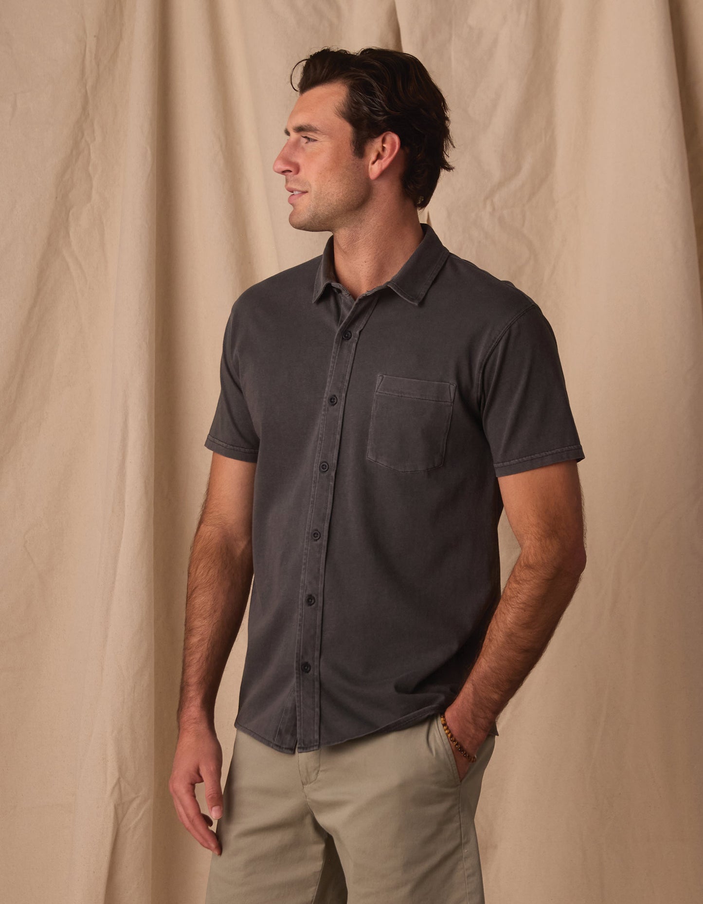 Normal Jersey Button Up in Shadow