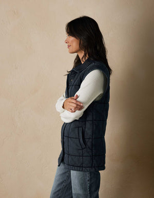 Double Sided Quilted Fabric With Polyester Filling Gray vest