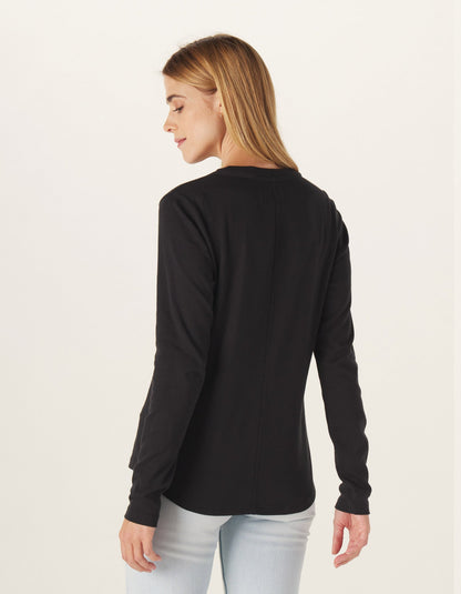 Women's Puremeso Henley in Black