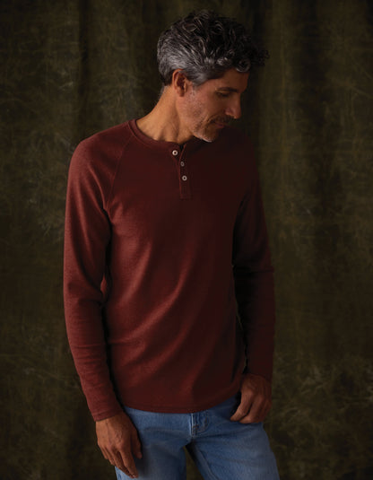 Puremeso Everyday Henley in Redwood