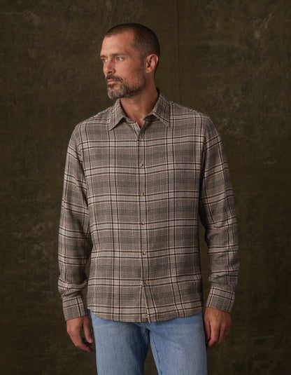 Owen Lightweight Button Up in Slate Blue Plaid