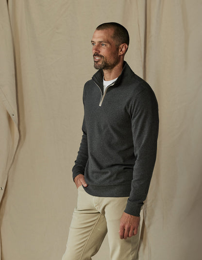 Puremeso Weekend Quarter Zip in Charcoal