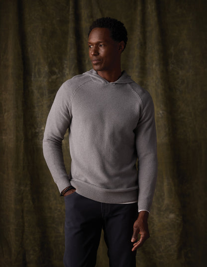 COOLMAX® Textured Hoodie Sweater in Greystone
