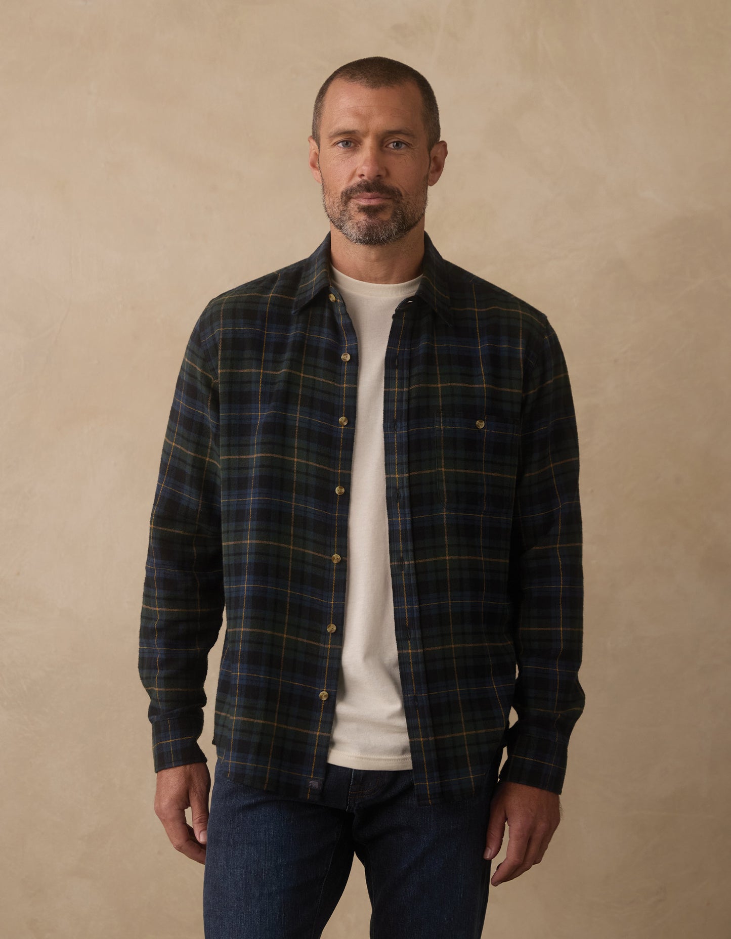 Hudson Double Brushed Flannel in Clover Plaid