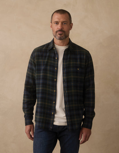Hudson Double Brushed Flannel in Clover Plaid