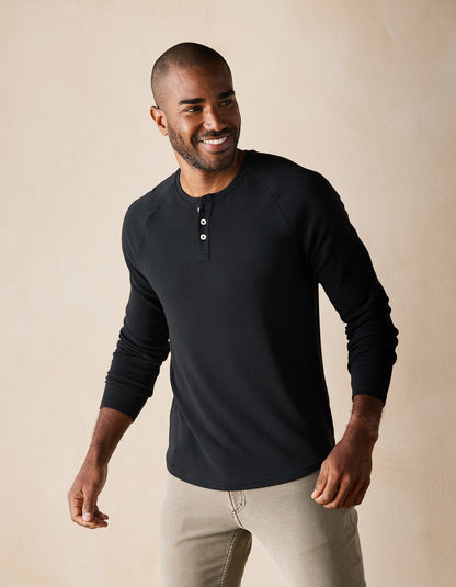 Puremeso Everyday Henley in Black