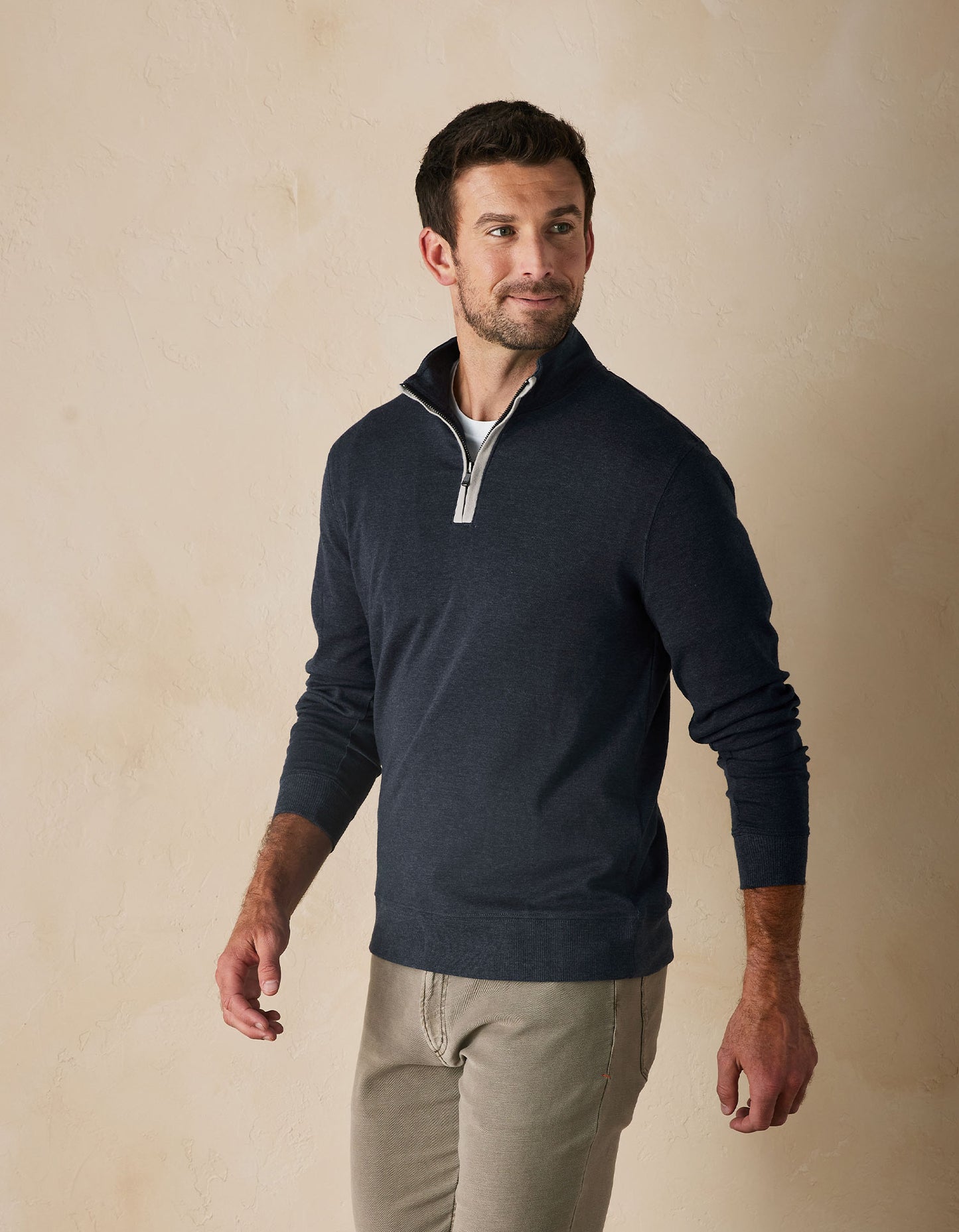 Puremeso Weekend Quarter Zip in Normal Navy