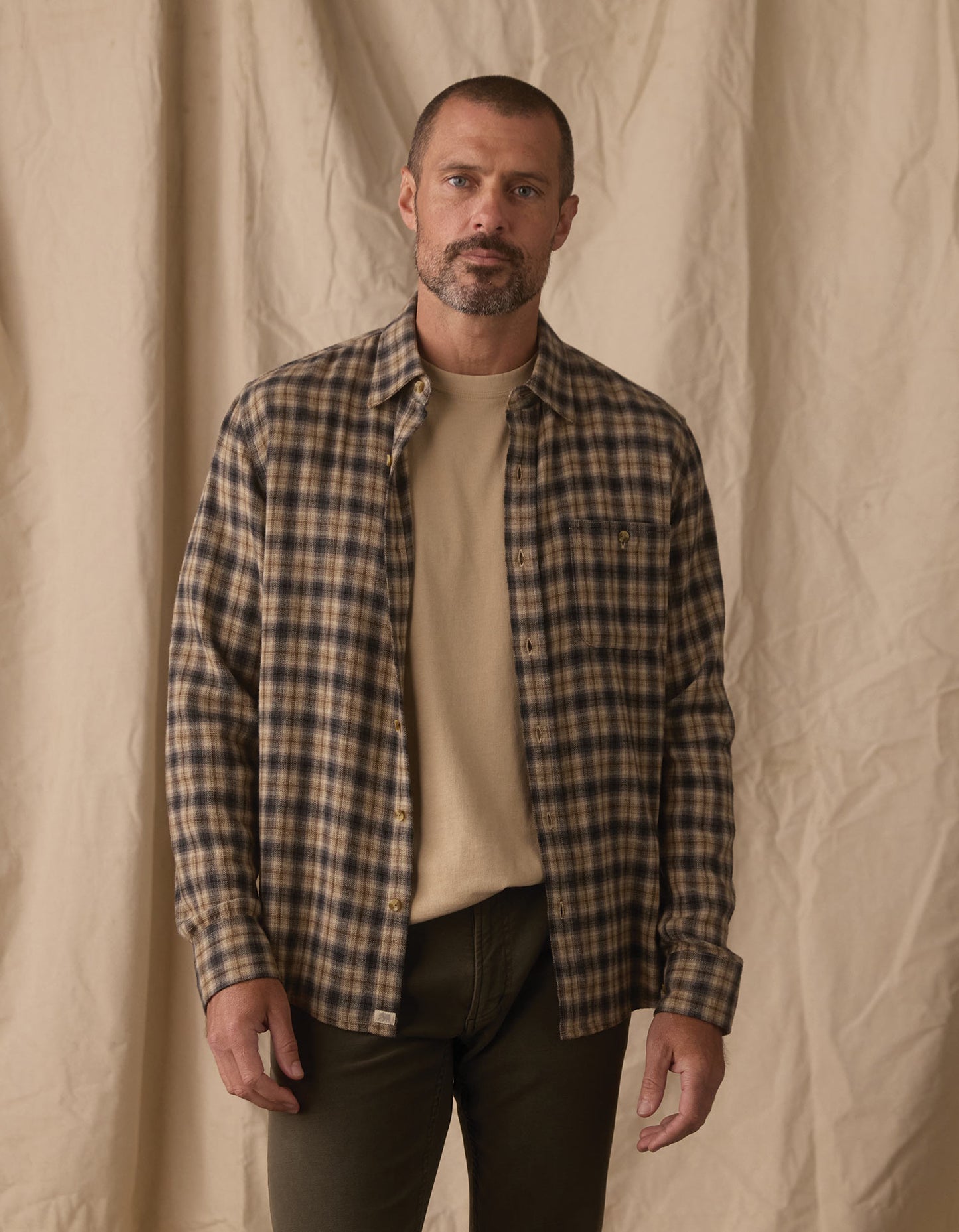 Hudson Double Brushed Flannel in Toasted Chestnut Plaid