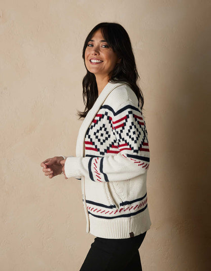 Alpine Heritage Cardigan in Cream Multi